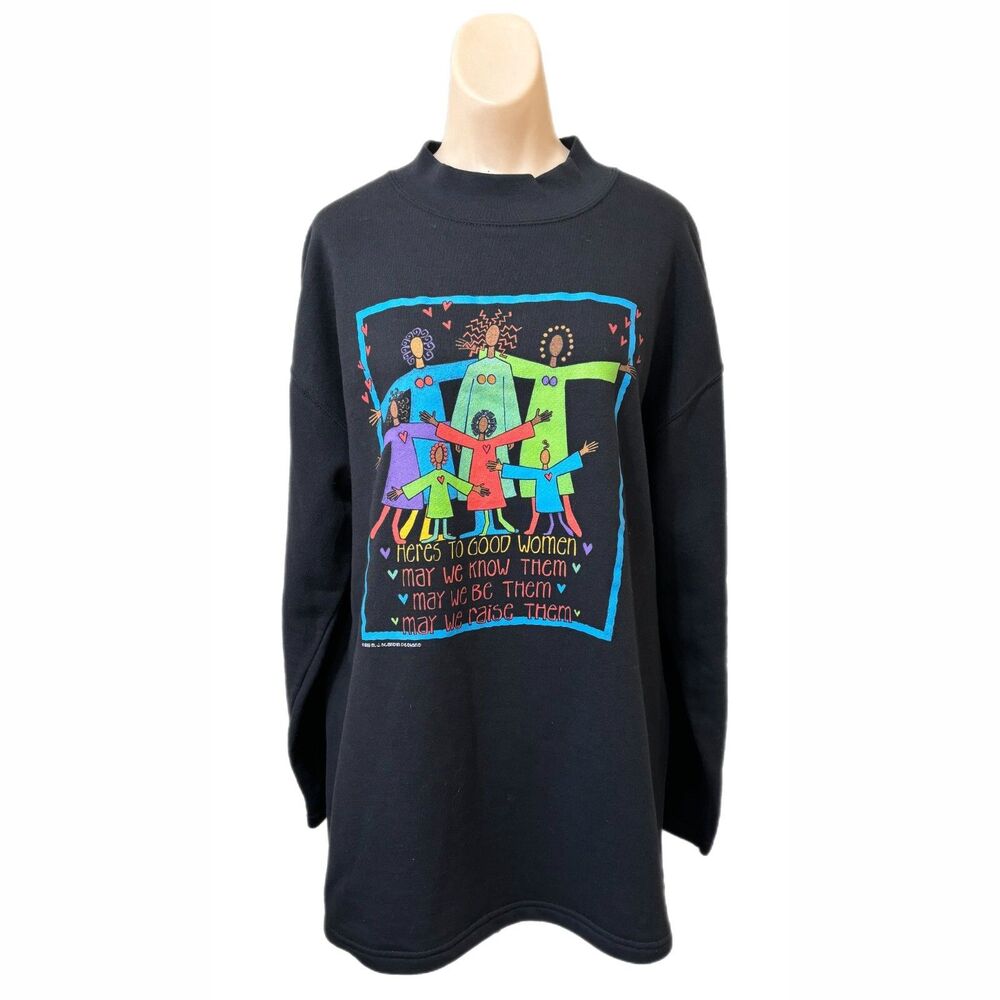 MJ Scandin Designs Y2K Good Women Sweatshirt Large Statement Oversized
